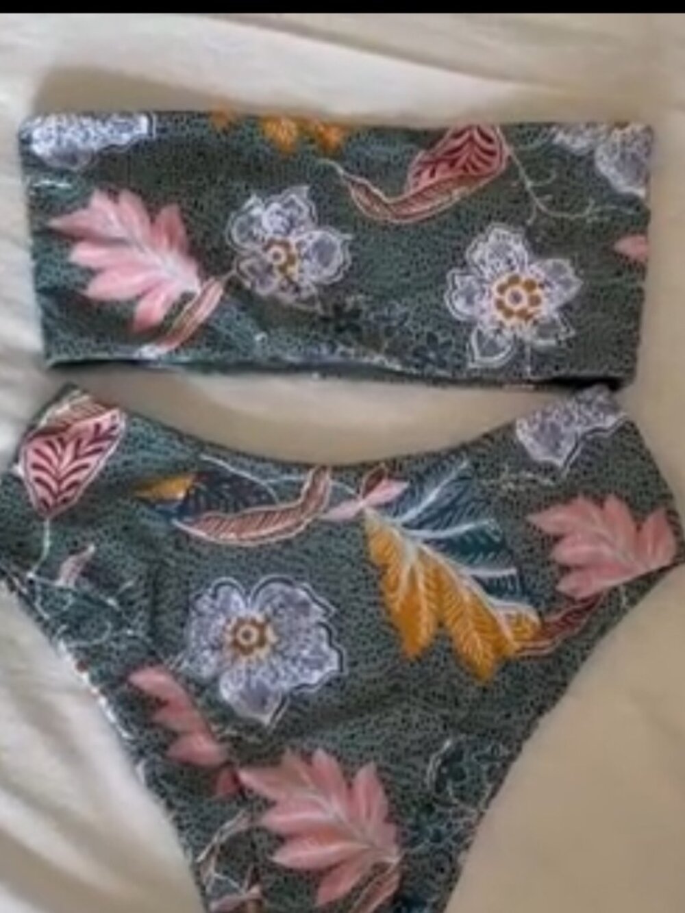 Floral Bandeau bikini and bottom